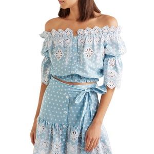 Miguelina Blue and White Mini Dress